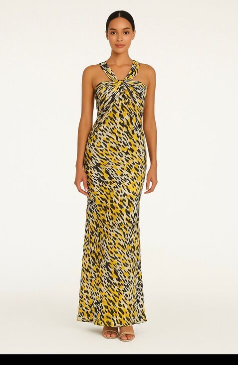 Tadashi Shoji Dresses & Skirts - Tadashi Shoji Silk Leopard Print Gown Size 16 Formal Maxi Dress Gala